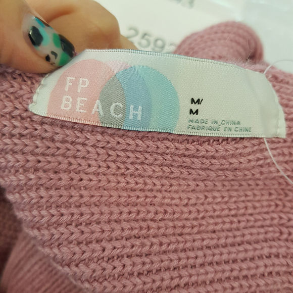 Free People Beach Orchid Convertible Tank Top Medium UK 12 Pink Knit Halter BN - Picture 7 of 10